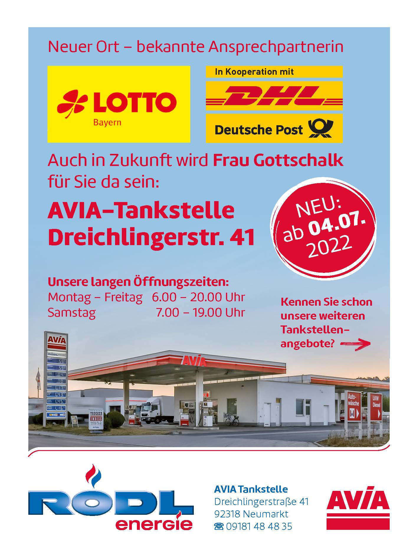  Jetzt neu: Lotto und Post in der AVIA Dreichlingerstraße