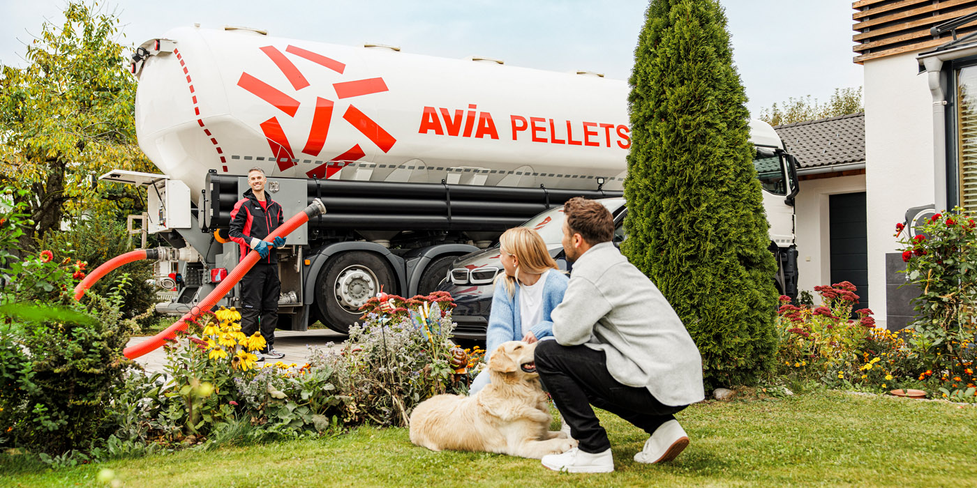 Pellets werden angeliefert